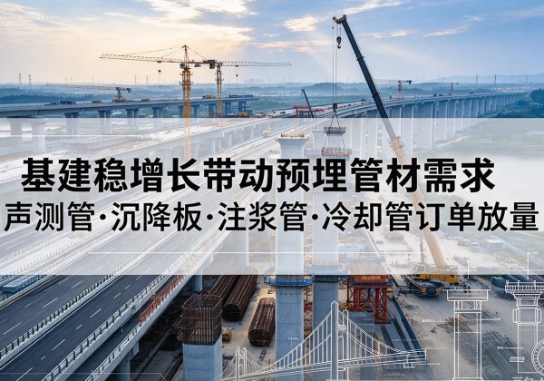 永仁基建稳增长带动预埋监测管材需求，声测管、沉降板、注浆管订单持续放量